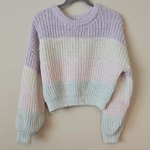 By Together Lavender and Pastel Striped Sweater